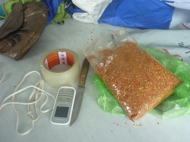 Tang vật được các đối tượng sử dụng đi gây án. Ảnh: Báo Đồng Nai