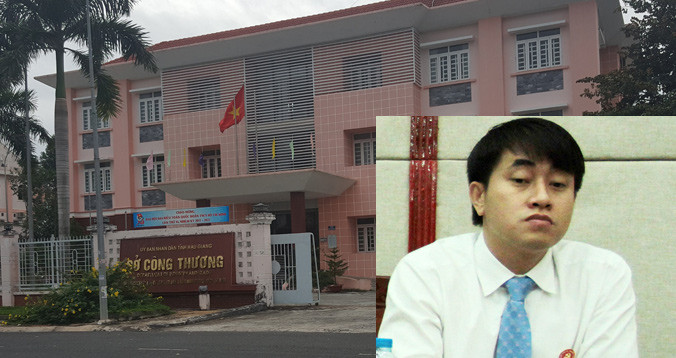 Sở Công Thương tỉnh Hậu Giang - nơi ông Huỳnh Thanh Phong (ảnh nhỏ) làm giám đốc.