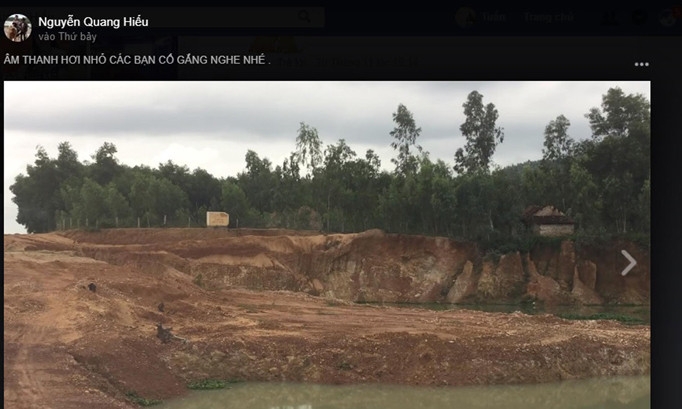 Tố cáo của ông Hiếu trên Facebook.