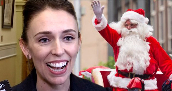 Thủ tướng New Zealand Jacinda Ardern năm nay tham gia chương trình Ông già Noel bí mật. Ảnh: TVNZ