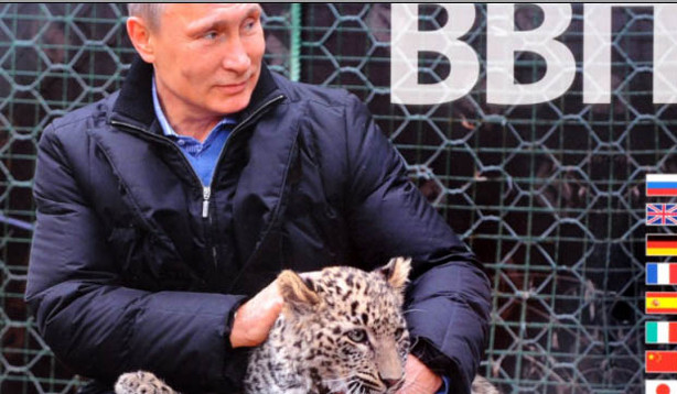 Lịch có in hình Putin.