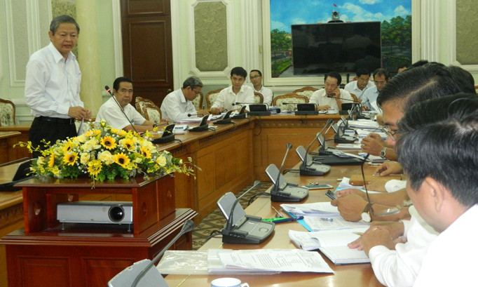 Cuộc họp của Ban Chỉ đạo thực hiện Nghị quyết HĐND TPHCM về 100% hộ dân được cung cấp nước sạch.