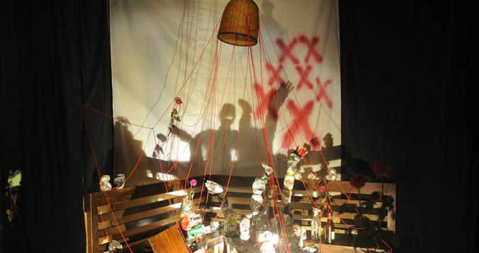 Sắp đặt “Tĩnh” của Vũ Văn Việt. Ảnh: Lan Hương.