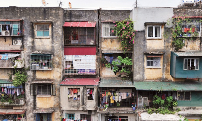 Góc chung cư cũ Hà Nội - dấu ấn một thời. Ảnh: Internet.