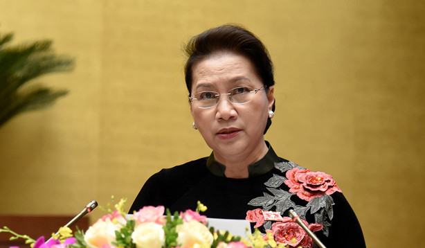 Chủ tịch Quốc hội Nguyễn Thị Kim Ngân phát biểu bế mạc kỳ họp thứ tư, ngày 24/11. Ảnh: Như Ý.