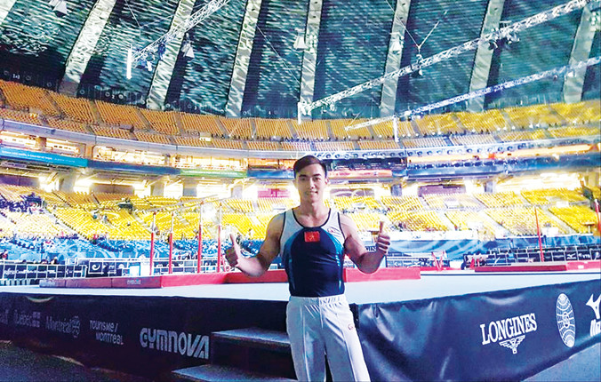 Phước Hưng có hai động tác được FIG công nhận và đưa vào hệ thống thi đấu. Ảnh: ĐL.