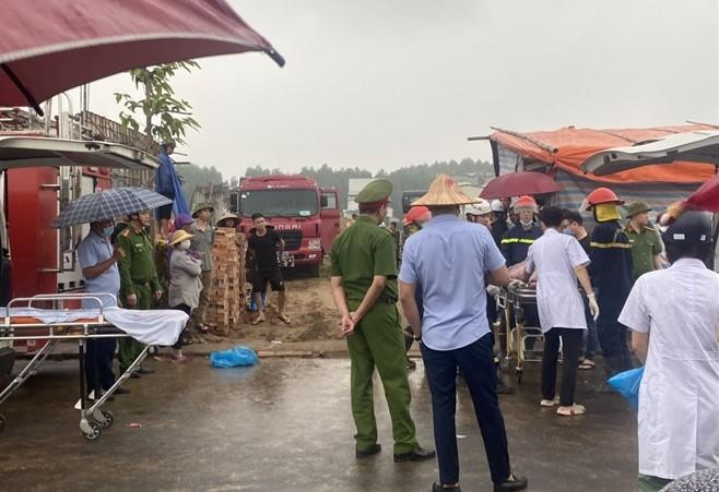 Hiện trường vụ sập giàn giáo ở thành phố Bắc Ninh khiến 2 công nhân tử vong