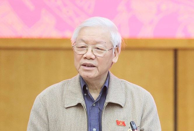 Tổng Bí thư, Chủ tịch nước Nguyễn Phú Trọng tại buổi tiếp xúc cử tri ngày 24/11. Ảnh: Như Ý