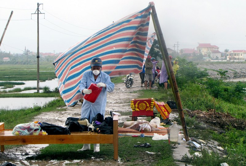 Hiện trường nơi phát hiện thi thể. 