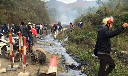 Hiện trường vụ tai nạn.