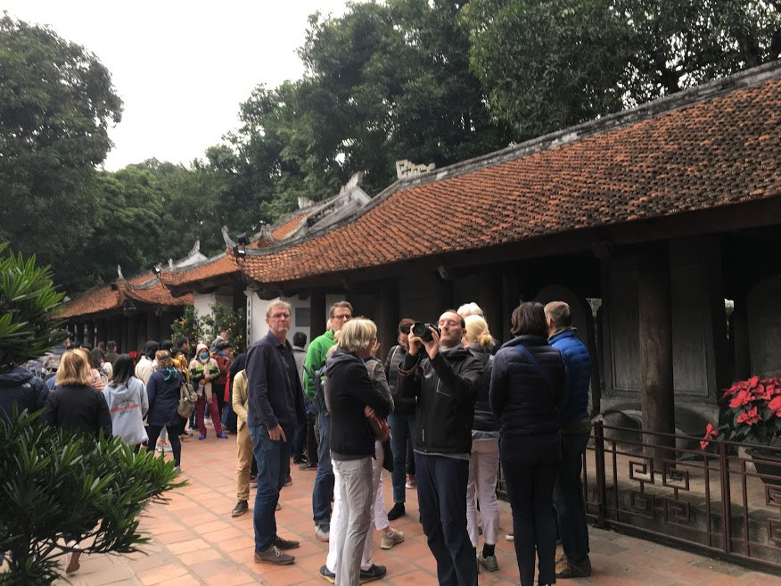 Văn Miếu-Quốc Tử Giám Hà Nội đón khách trở lại từ sáng 6/2 Ảnh: NT 