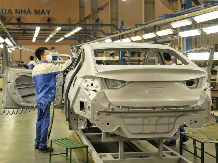 Dây chuyền lắp ráp ô tô du lịch ở Ninh Bình Ảnh: Tuấn Nguyễn 