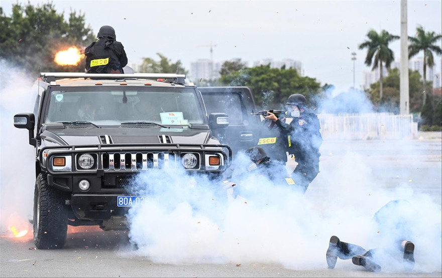 Hình ảnh trong buổi tổng duyệt phương án bảo vệ Đại hội XIII của Đảng 