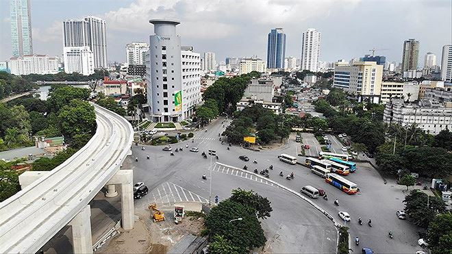 Dự án Hoàng Cầu - Voi Phục (Vành đai 1) dài 2,2 km với chi phí hơn 7.200 tỷ đồng Ảnh: Mạnh Thắng