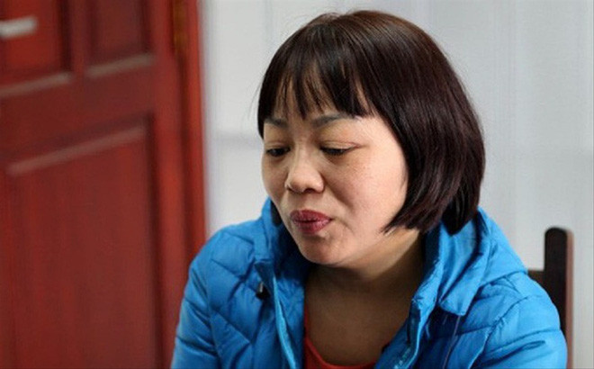 Đào Thị Thanh Bình tại cơ quan công an