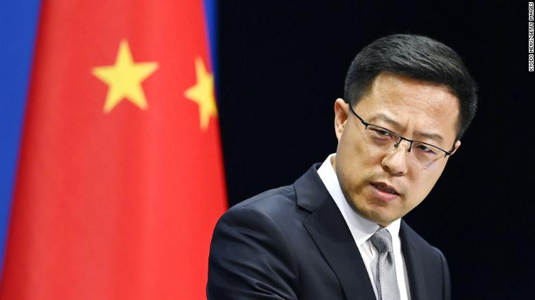 Người phát ngôn Bộ Ngoại giao Trung Quốc Triệu Lập Kiên tại cuộc họp báo ở Bắc Kinh ngày 28/8 