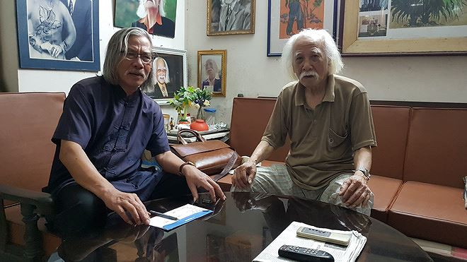 Họa sĩ Tôn Ðức Lượng và tác giả 