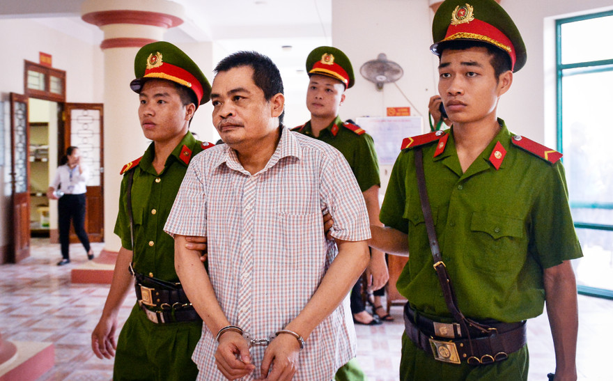 Bị cáo Nguyễn Thanh Hoài tới phiên tòa sơ thẩm ngày 18/9