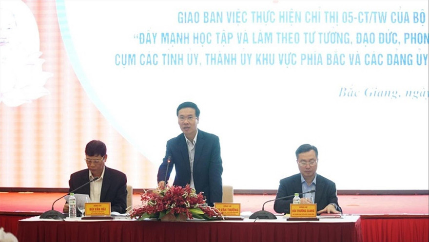 Trưởng Ban Tuyên giáo T.Ư Võ Văn Thưởng phát biểu tại Hội nghị giao ban 
