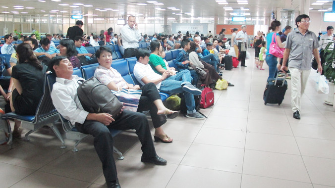 Sự cố mất điện làm nhiều chuyến bay bị đình hoãn. Ảnh: Bảo An.