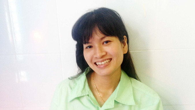 Chị Ngọc đã tự ngồi dậy được.