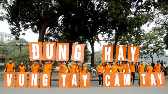 Thông điệp của các bạn trẻ gửi tới chương trình “Đừng vung tay, hãy cầm tay”.