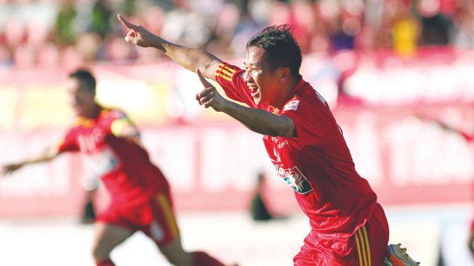 Dù là đội khách ở trận Siêu cúp 2014 song các cầu thủ Hải Phòng hy vọng sẽ được ăn mừng chiến thắng để tạo cú hích cho mùa giải mới. Ảnh: VSI.