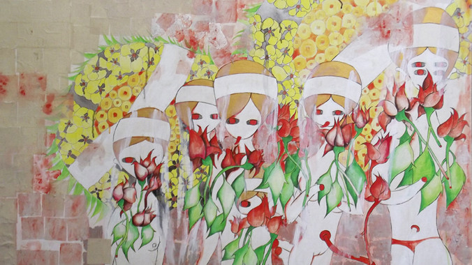 “Hoa hồng”- tranh của Nguyễn Khánh Toàn.