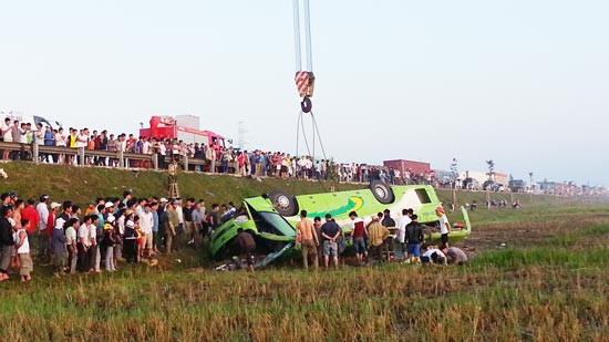 Hiện trường vụ tai nạn.