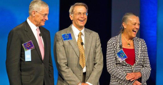 Bà Alice Walton, ông Jim Walton và ông Rob Walton là 3 người con của nhà sáng lập Walmart Ảnh: CNBC 