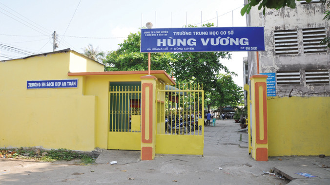 Trường THCS Hùng Vương - nơi xảy ra nhiều vụ học sinh đánh nhau.