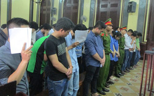 Các bị cáo tại phiên tòa