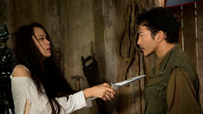 Vũ Ngọc Anh và Trần Bảo Sơn trong phim Quyên.