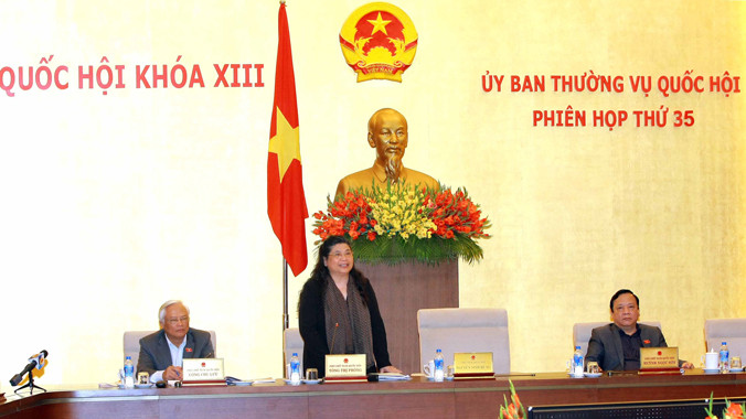 Phó Chủ tịch Quốc hội Tòng Thị Phóng phát biểu. ảnh: Doãn Tấn/TTX.