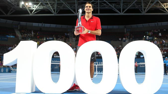 Federer trở thành cây vợt thứ 3 trong lịch sử chạm mốc 1.000 trận thắng. Ảnh: Getty Images.