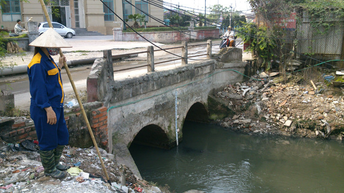 Hệ thống thoát nước thải của Khu đô thị Mỹ Đình- Mễ Trì. Ảnh: Như Ý.