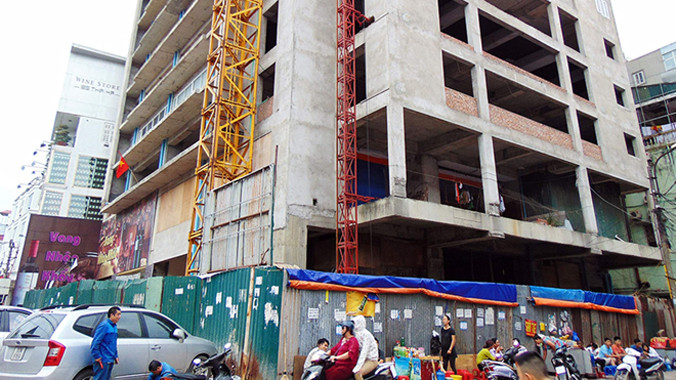 Dự án 131 Thái Hà bị chậm nhưng chưa thể thu hồi được do doanh nghiệp xin điều chỉnh quy hoạch. Ảnh: Như Ý.