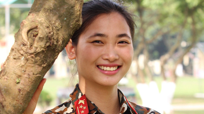 Nữ quân nhân Quân đoàn 1. Ảnh: Nguyễn Minh.