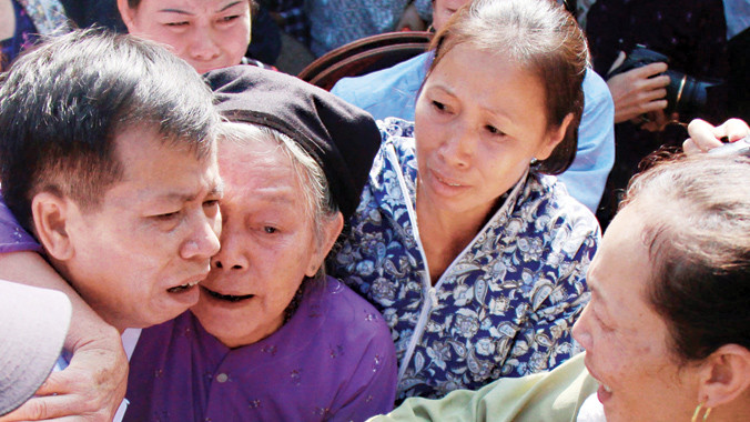 Ông Nguyễn Thanh Chấn (Bắc Giang) trở về sau 10 năm tù oan. Ảnh: Hạ An.