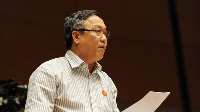 Đại biểu Đỗ Ngọc Niễn (Bình Thuận) tại nghị trường ngày 16/6. Ảnh: Như Ý.