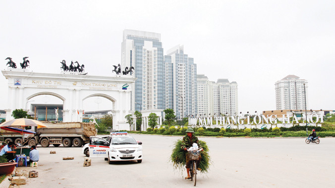 Khu đô thị Ciputra chưa xây dựng hệ thống xử lý nước thải tập trung. Ảnh: Như Ý.