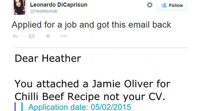 Gửi hồ sơ xin việc bằng công thức nấu ăn