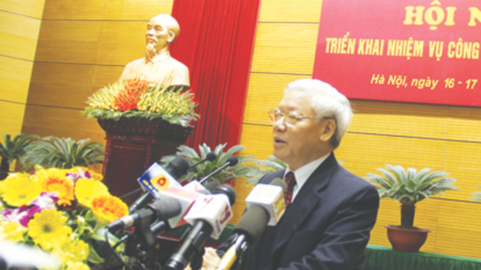 Tổng Bí thư Nguyễn Phú Trọng phát biểu tại Hội nghị.