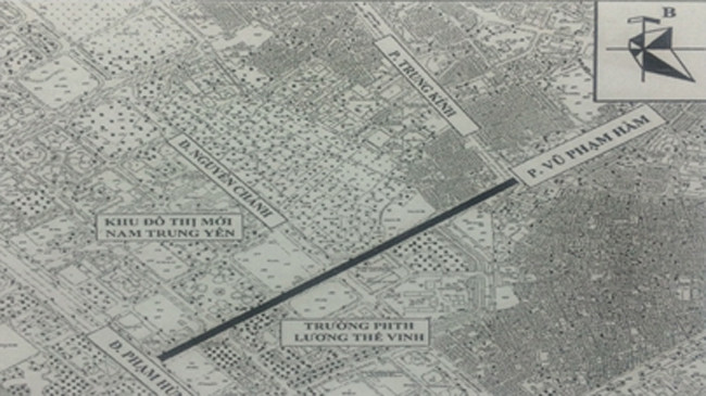 Tuyến đường dự kiến đặt tên Mạc Thái Tông (tô đậm).