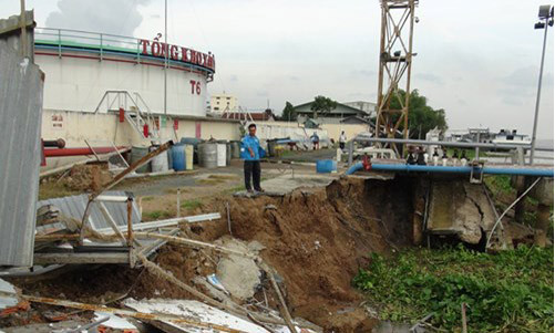 Hiện trường vụ sạt lở.