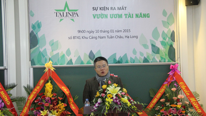 GS Ngô Bảo Châu tại lễ ra mắt Vườn ươm tài năng. Ảnh: Công Khanh.