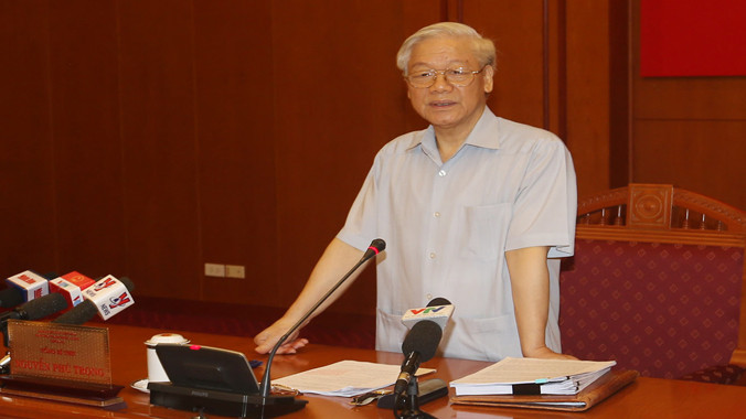 Tổng Bí thư Nguyễn Phú Trọng phát biểu. Ảnh: Trí Dũng - TTXVN.