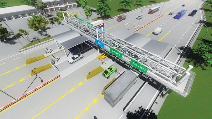 Mô hình trạm thu phí tự động.