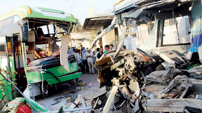 Hiện trường vụ tai nạn. Ảnh: P.V.