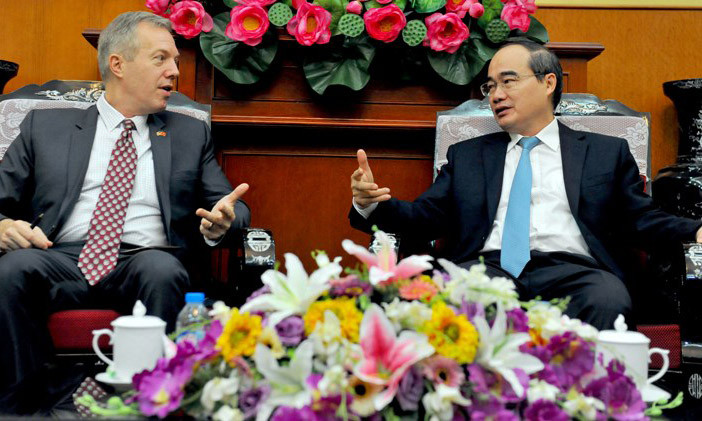 Chủ tịch MTTQ Nguyễn Thiện Nhân tiếp Đại sứ Mỹ Ted Osius